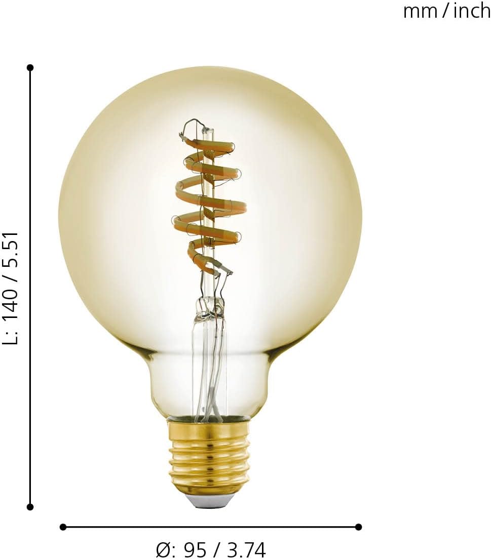 `Eglo - E27 G95 Spiral, Amber - Tw - Zigbee, Bluetooth`