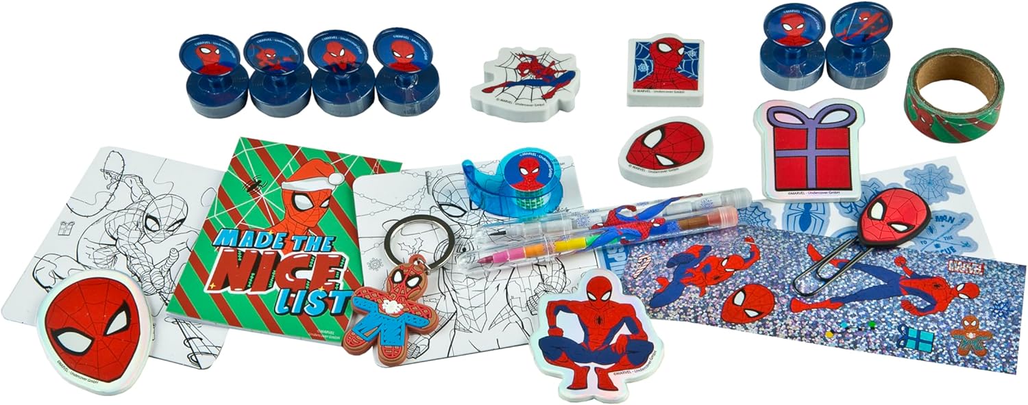 SPAN8027 - Calendario dell'Avvento per bambini, motivo: Spiderman, multicolore