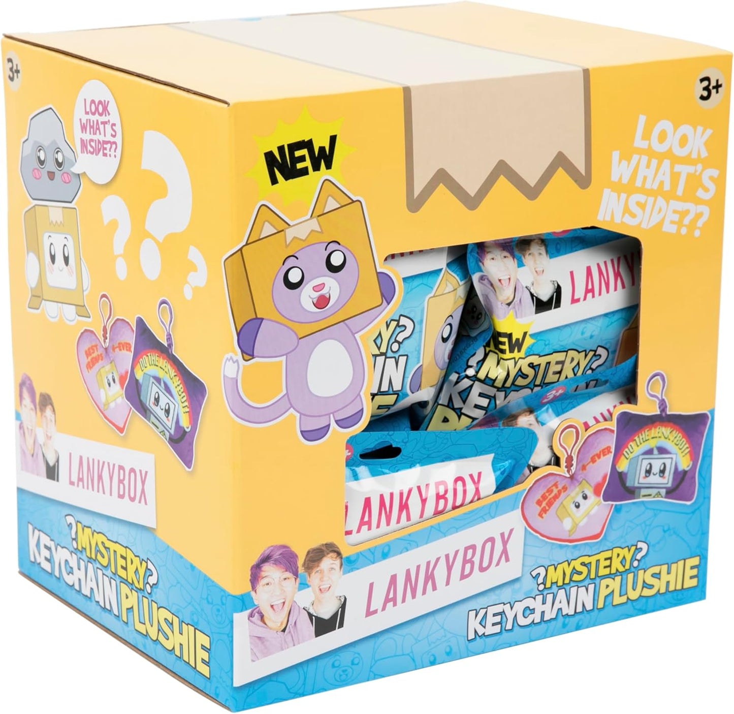 LankyBox Mystery Plush, verzamelbare clipons, officieel gelicenseerde LankyBox Merch-hoesje van 18 stuks