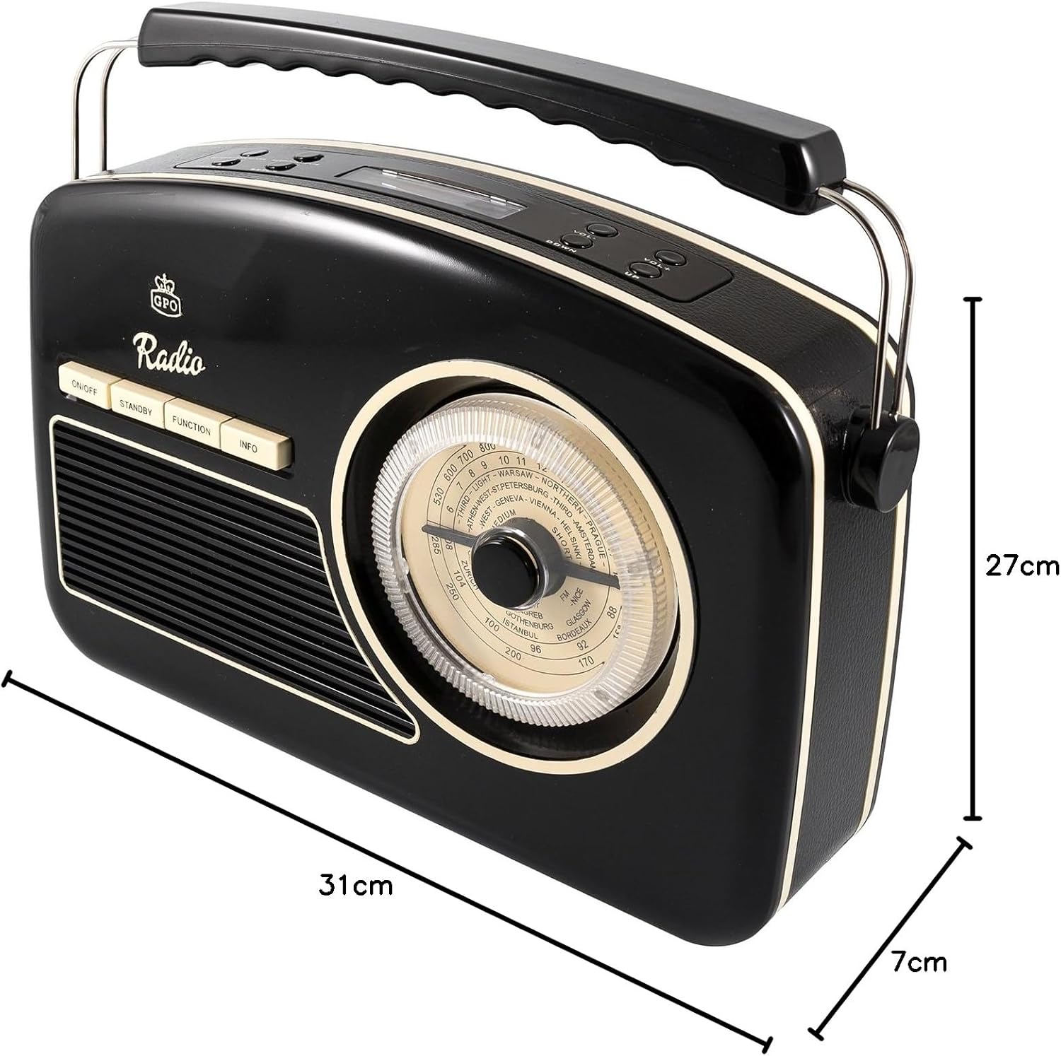 Gpo Rydelldabbla: Retro Portable Fm And Dab+ Radio With Retro Dial Face