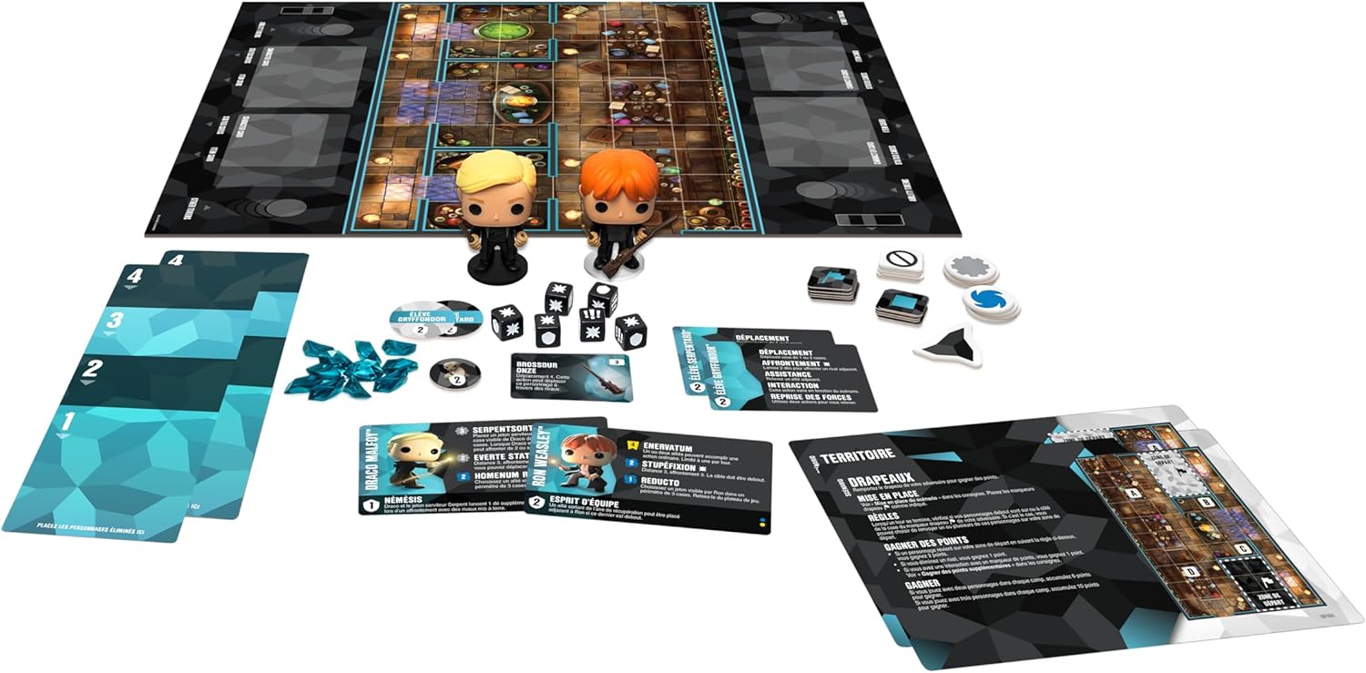 Funko Games Funkoverse Harry Potter - French Version - Board Game - Draco Malfoy And Ron Weasley - 3'' (7.6 Cm) POP! - Light Strategy Board Game For Children & Adults (Ages 10+) - Gift Idea
