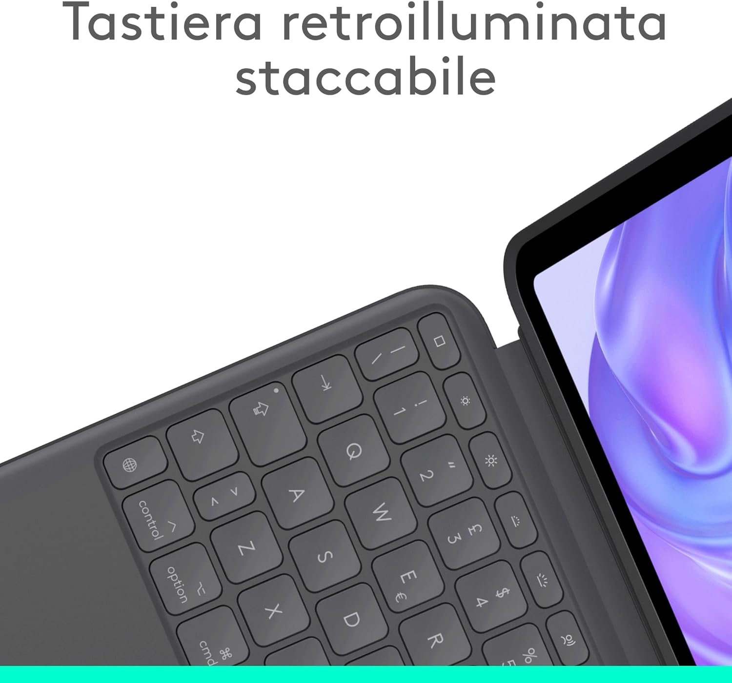 Logitech Combo Touch per iPad Pro da 11 pollici (M4)(2024) Custodia con tastiera - Tastiera staccabile retroilluminata con supporto, digitazione comoda, modalità multiuso, Layout ITA QWERTY - Grafite