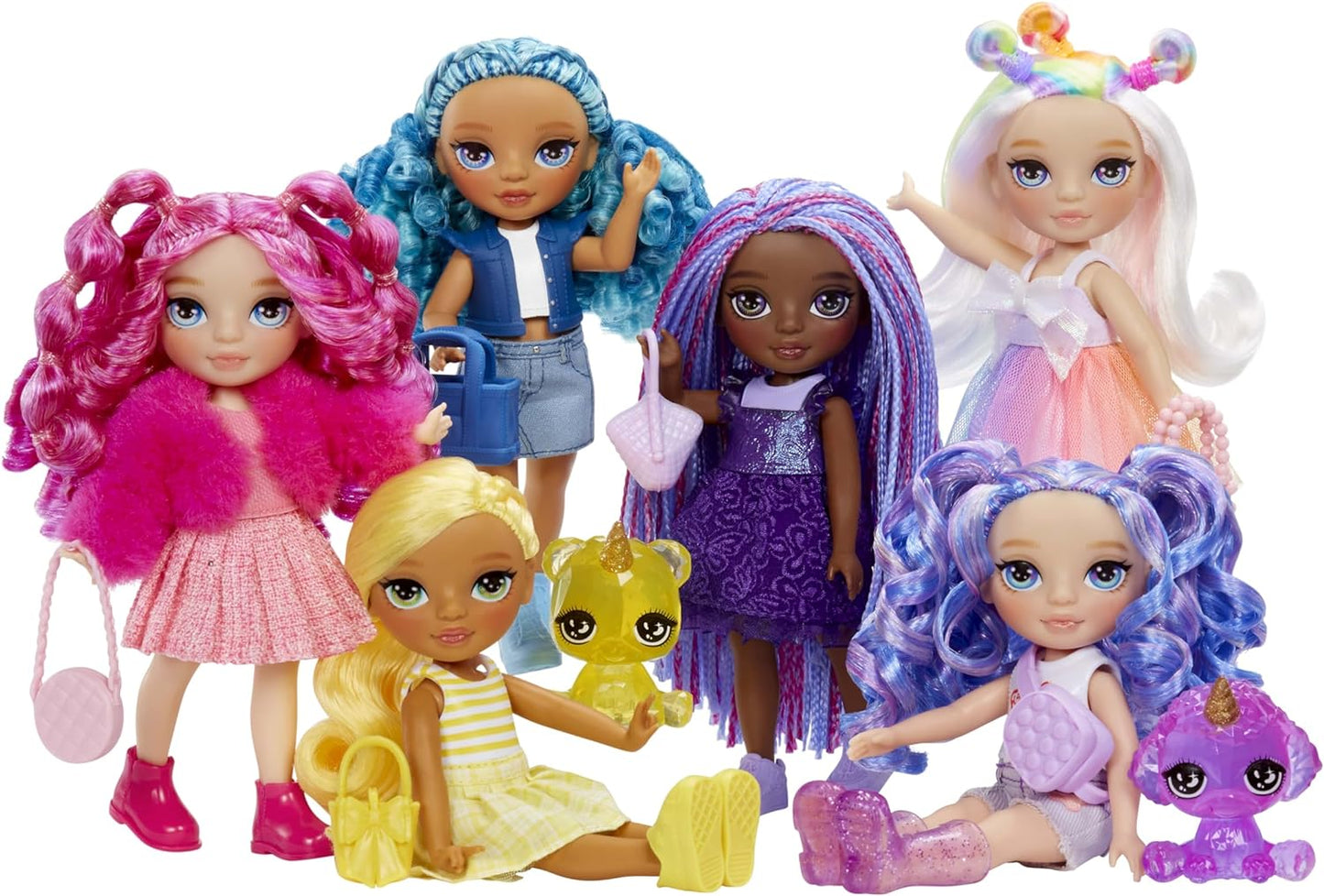 Rainbow High Littles - Opal Raine - Small, Posable Fashion Doll – Rainbow 14 cm Tall Doll with Purse and Magical Pet Unicorn - Suitable for Kids and Collectors