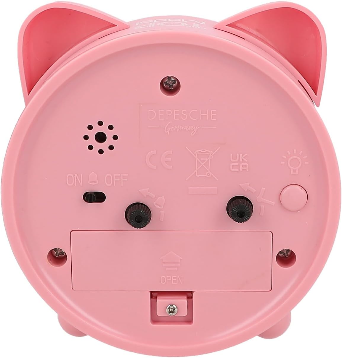 Depesche 13226 TOPModel Floral Alarm Pink for Children with Model Motif and Ears, Silent Clock with Light Function, Battery Included, Multicoloured