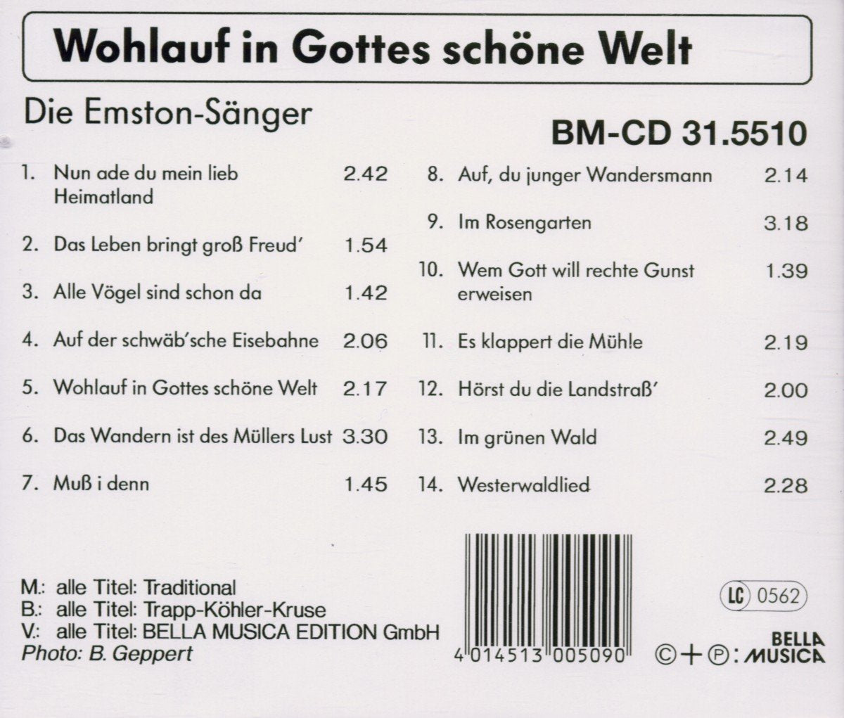 Wohlauf in Gottes Schöne Welt