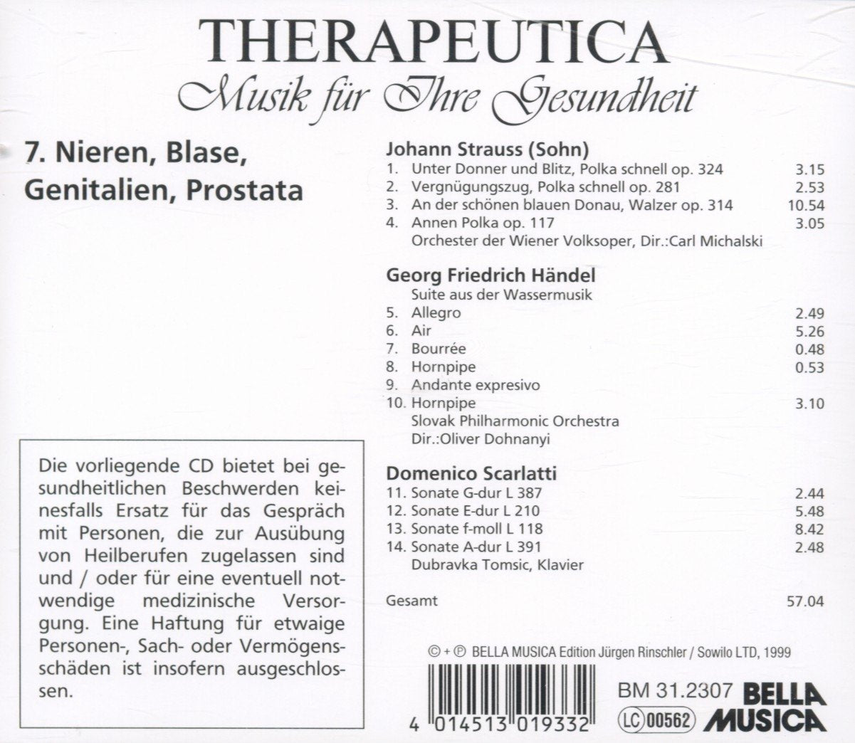 Therapeutica - Musik für Ihre Gesundheit - Vol. 7 (Nieren, Blase, Genitalien, Prostata)
