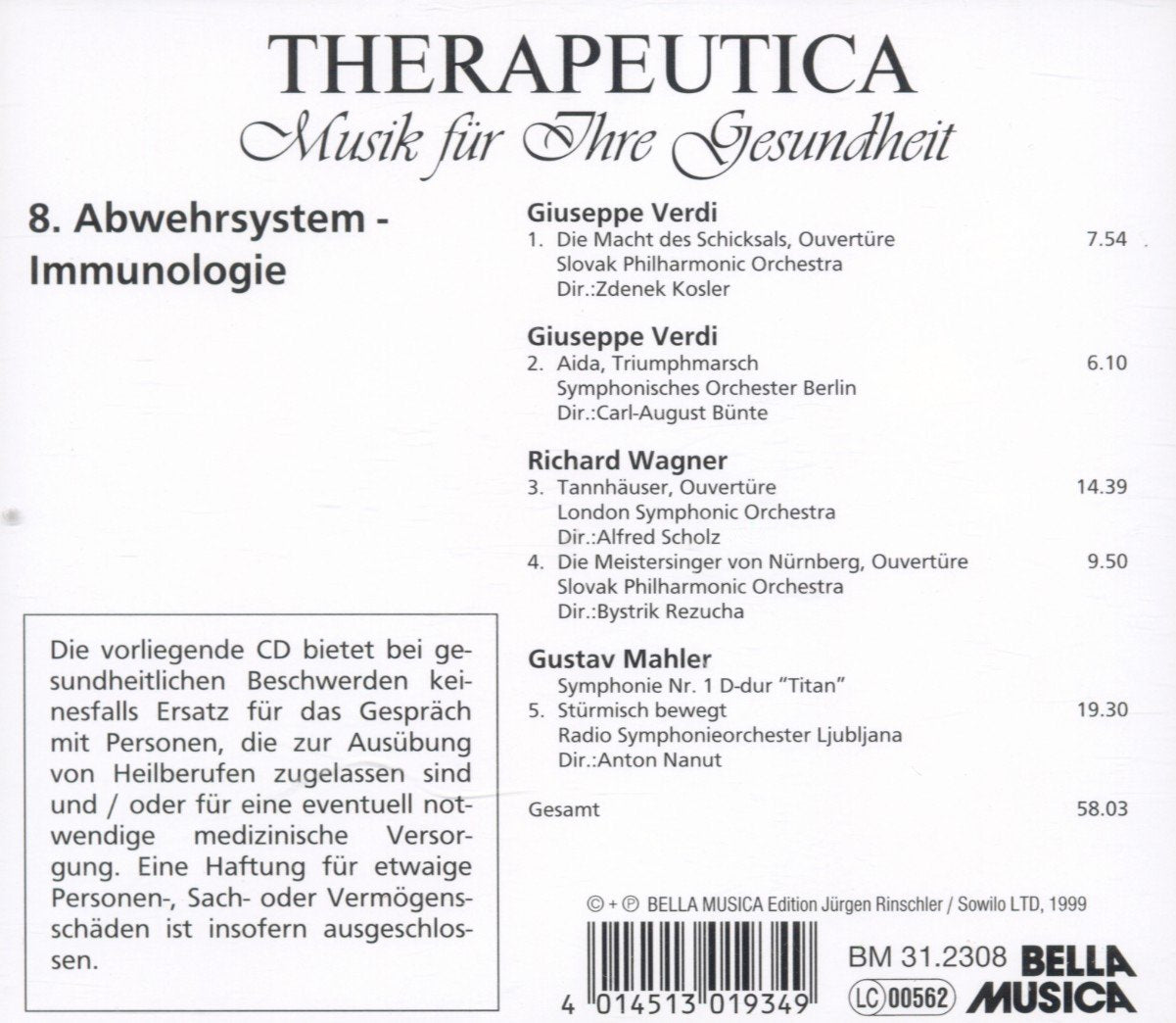 Therapeutica - Musik für Ihre Gesundheit - Vol. 8 (Abwehrsystem-Immunologie)