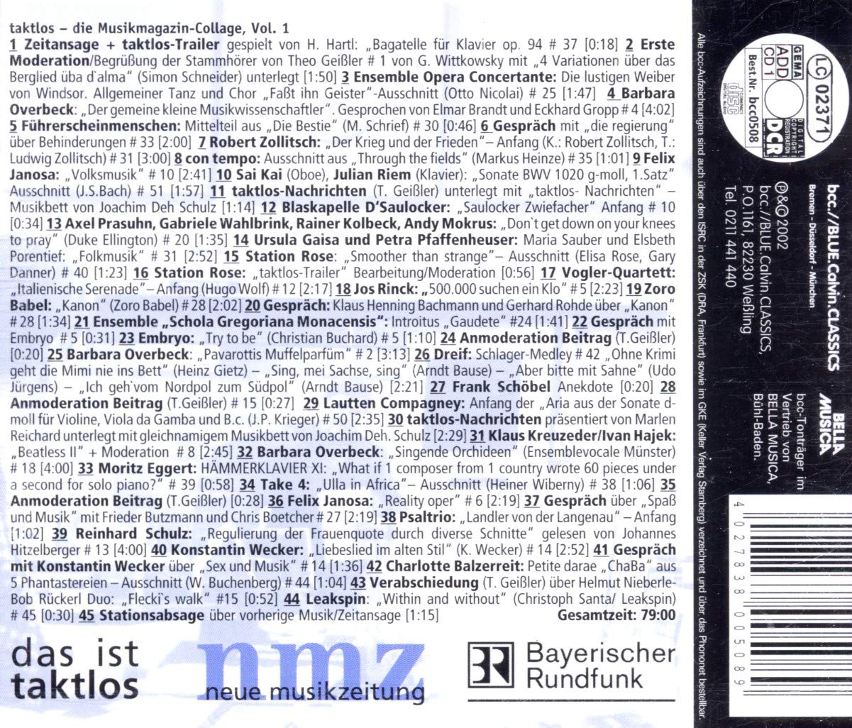 Taktlos-die Musikmagazin Col.1