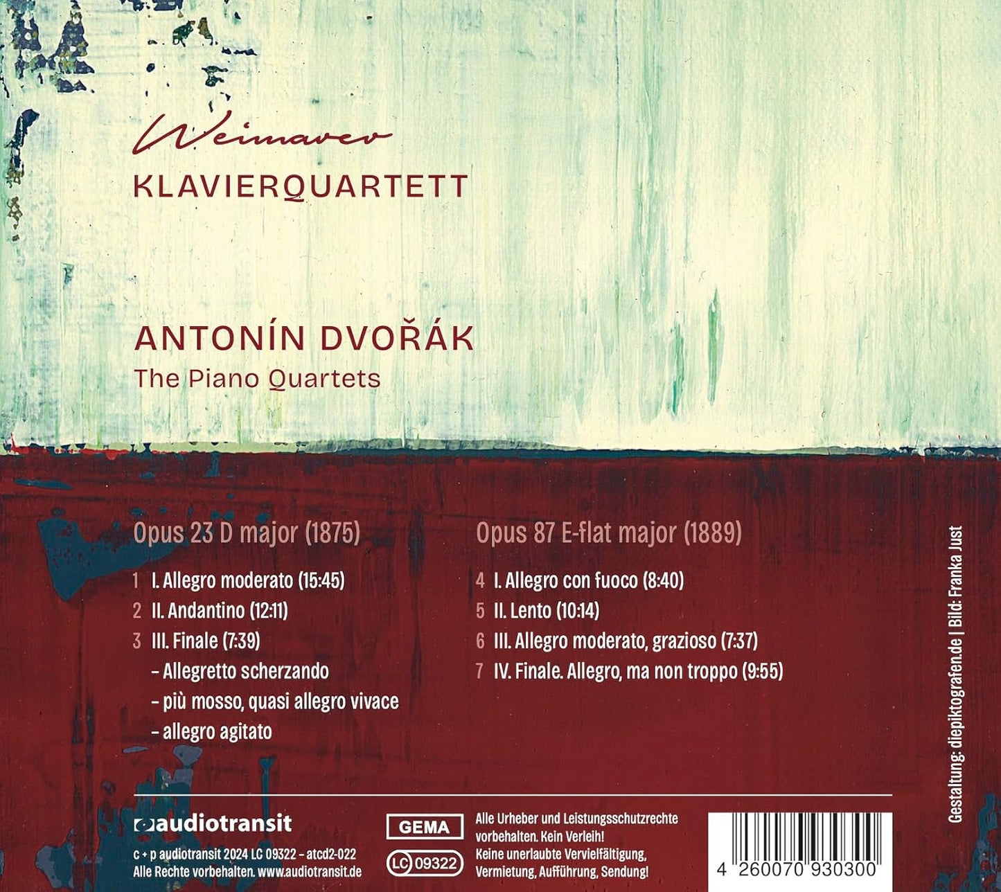 Antonín Dvorák (the Piano Quartets)
