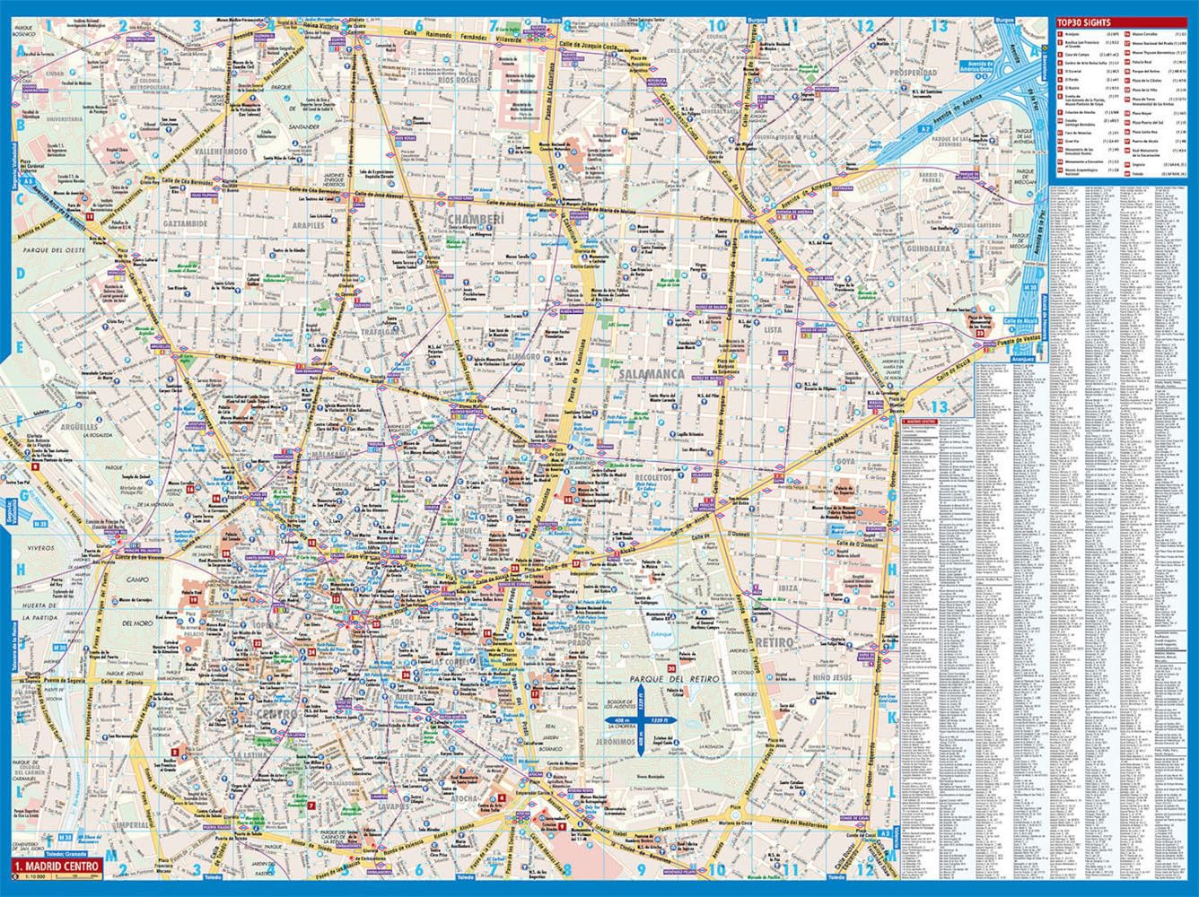 Madrid. Map 1:10 000: Madrid Centro, Madrid & Region, Provincia de Madrid, Segovia, Toledo