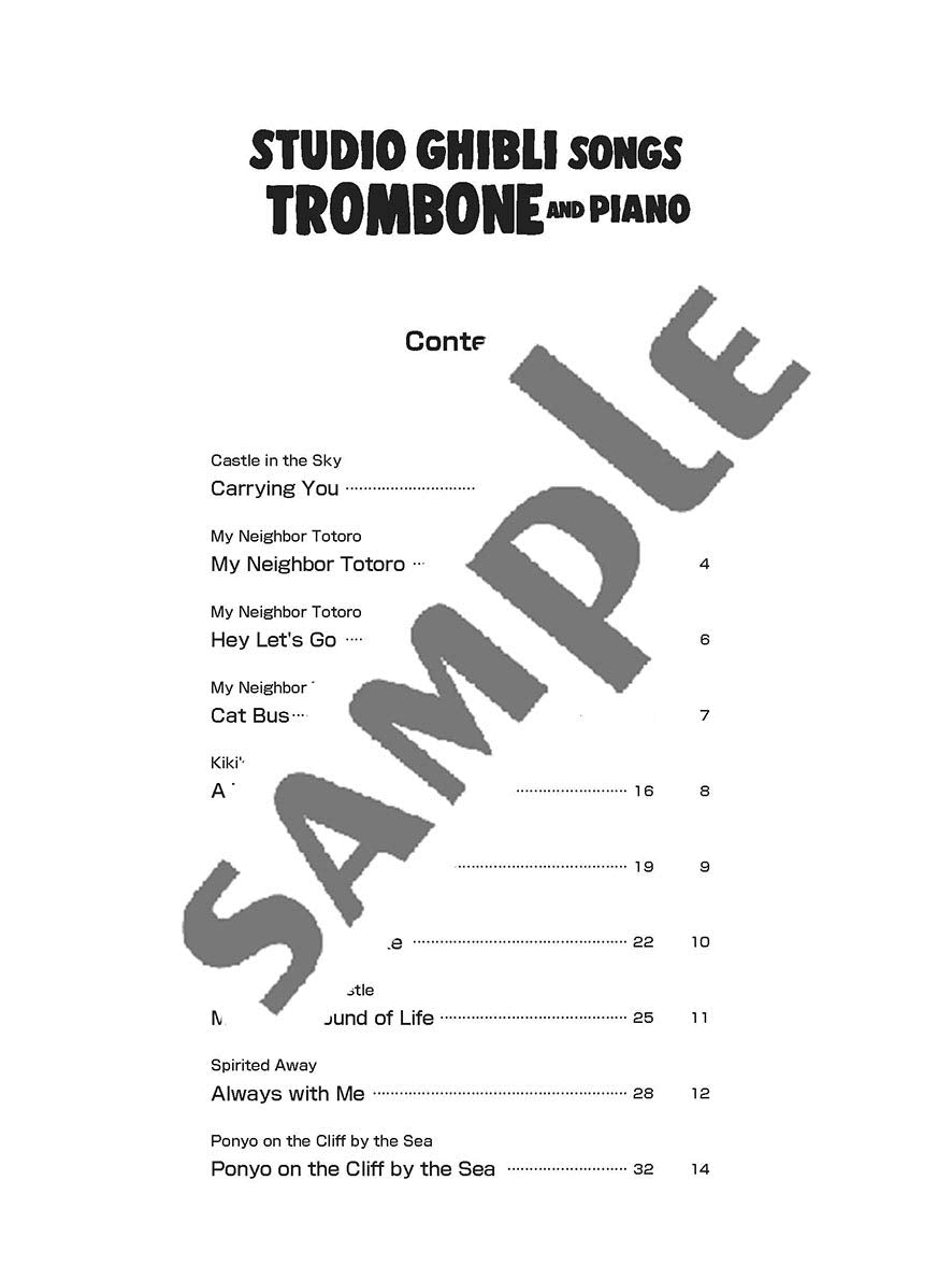Studio Ghibli Songs for Trombone/English