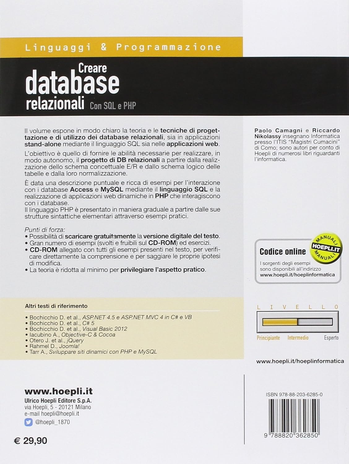 Creare database relazionali. Con SQL e PHP