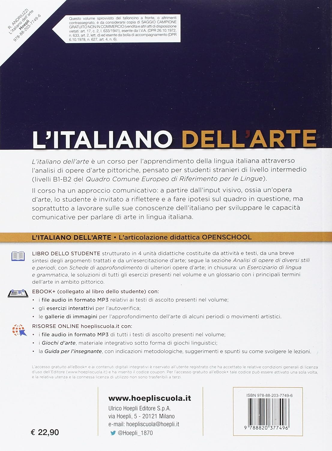 Rossana Andriuzzi - L` Italiano Dell`Arte. Corso Di Lingua Italiana