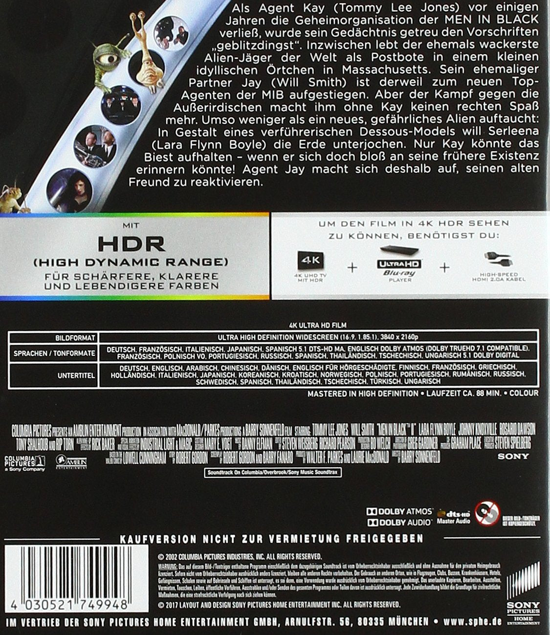 Men In Black 2 (4K-Uhd) (Region 2)