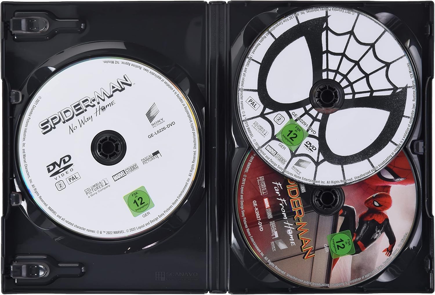 Spider-Man: Homecoming, Far From Home, No Way Home (3 DVDs