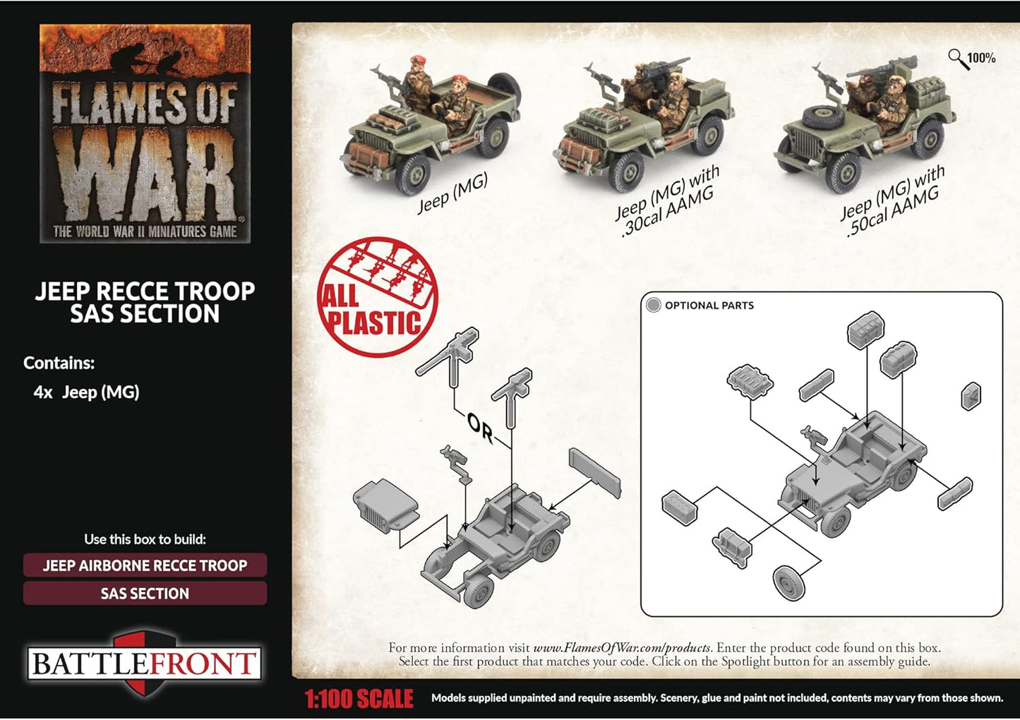 Flames of War Jeep Recce Troop - SAS Section