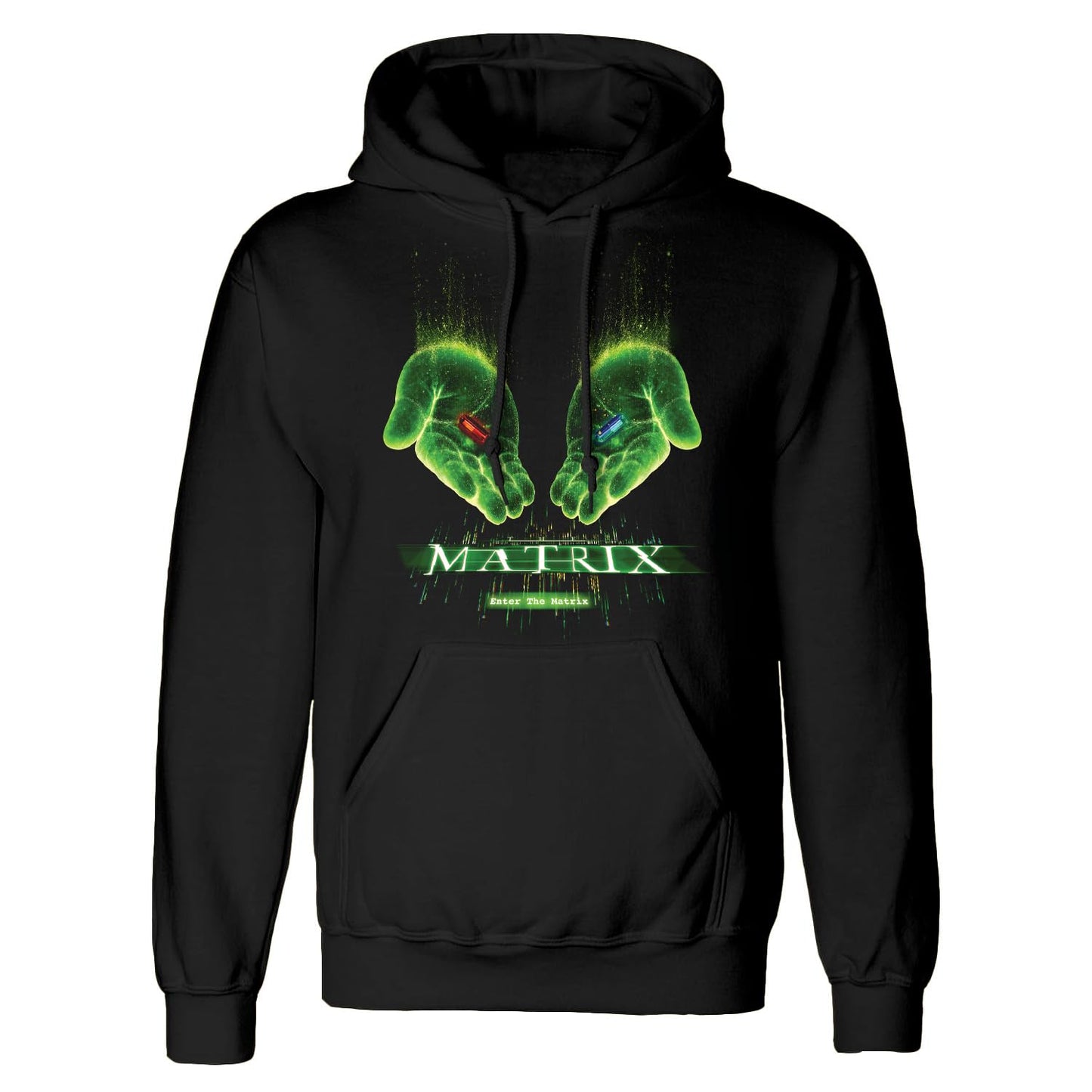 Official Licence Warner Bros 100 Matrix Hand Pills Hoodie Unisex T-Shirt Black