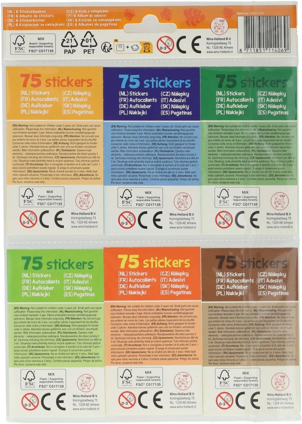Aufkleber Wildtiere Verteilerbücher - 6 Stück Sticker Set Kinder