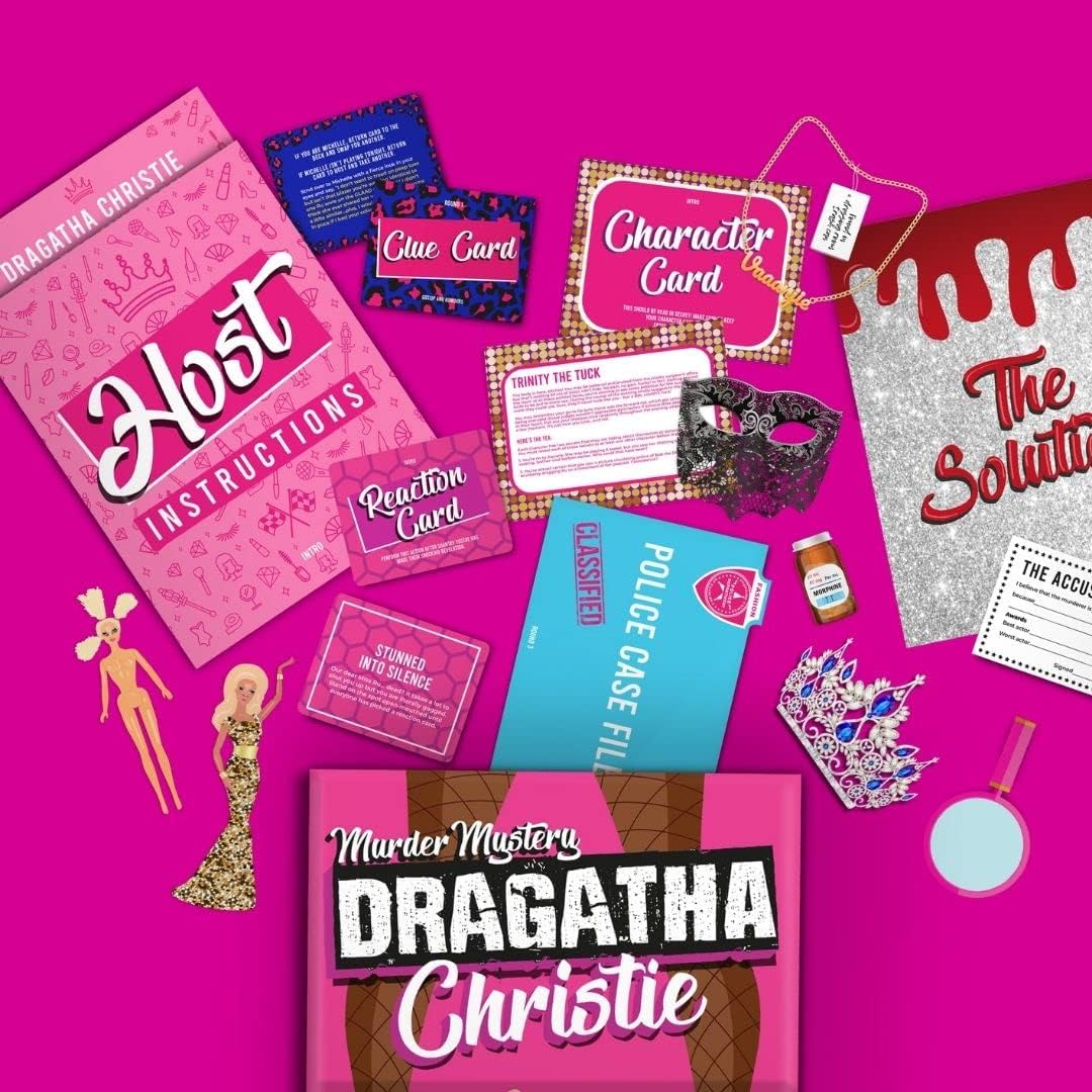 Dragatha Christie Murder Mystery! ¿Puedes Resolver Este Caso? 4-12 Jugadores Murder Mystery Juego de Mesa para Familia/Amigos/Partido