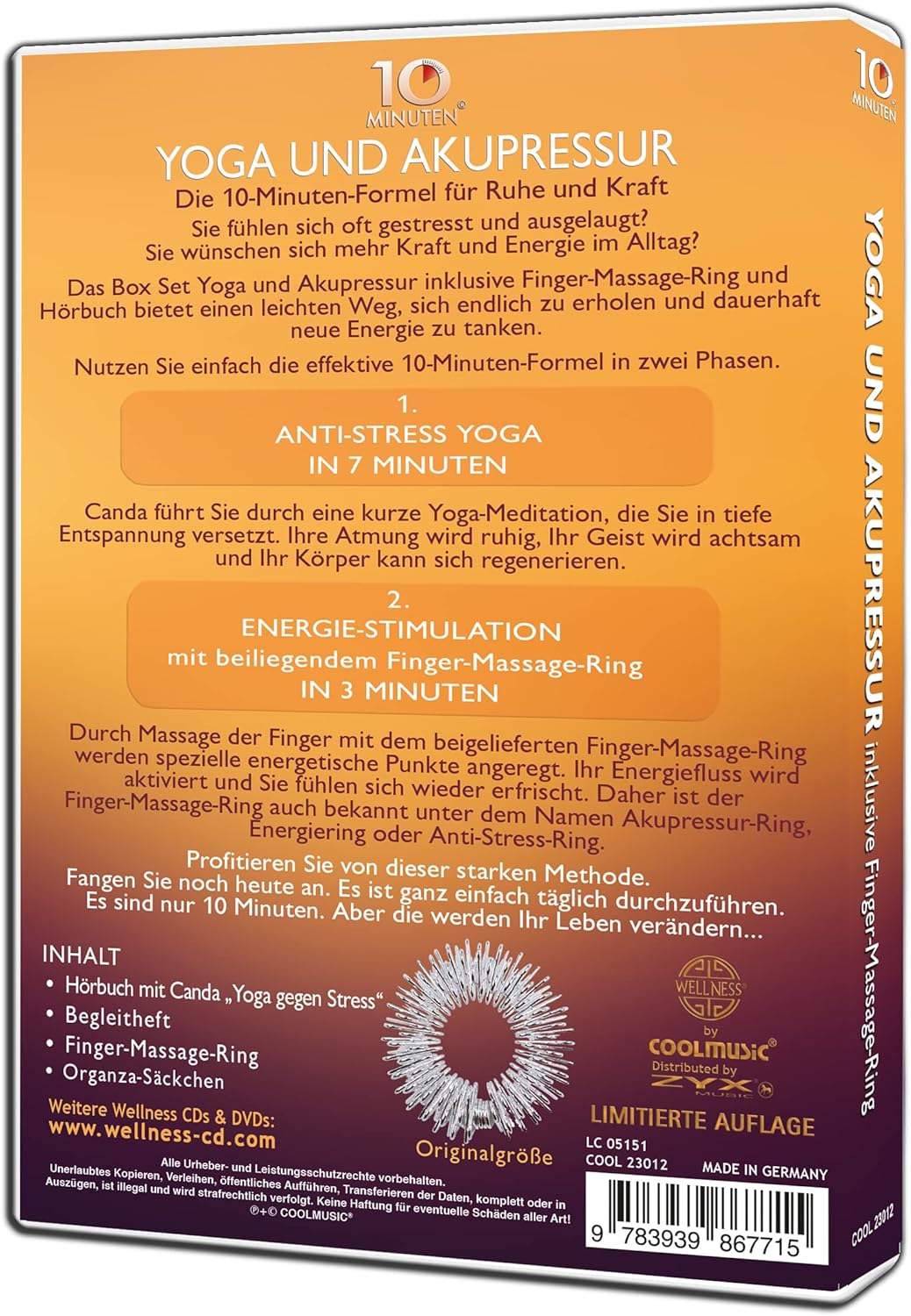 Yoga und Akupressur inklusive Finger-Massage-Ring