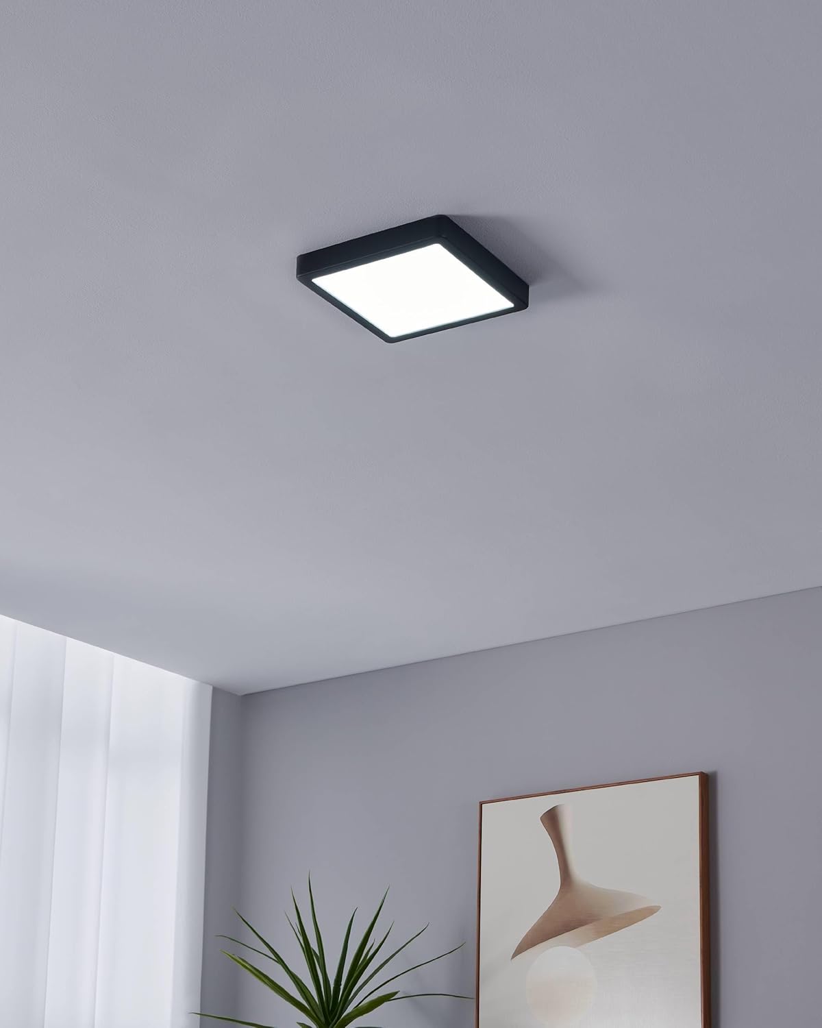 `Eglo - Fueva-Z Ceiling Lamp Black 21X21 - Tw - Zigbee, Bluetooth`