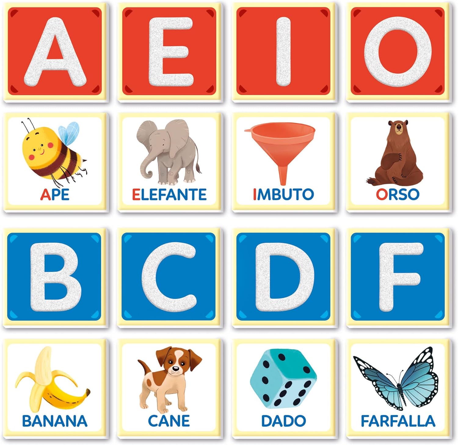 Clementoni - Sapientino Tattili-Game 3 Years, Montessori Flashcards, Educational Cards on Letters, Learning the Alphabet, Develops Language, Made in Italy, 16855, Multicoloured