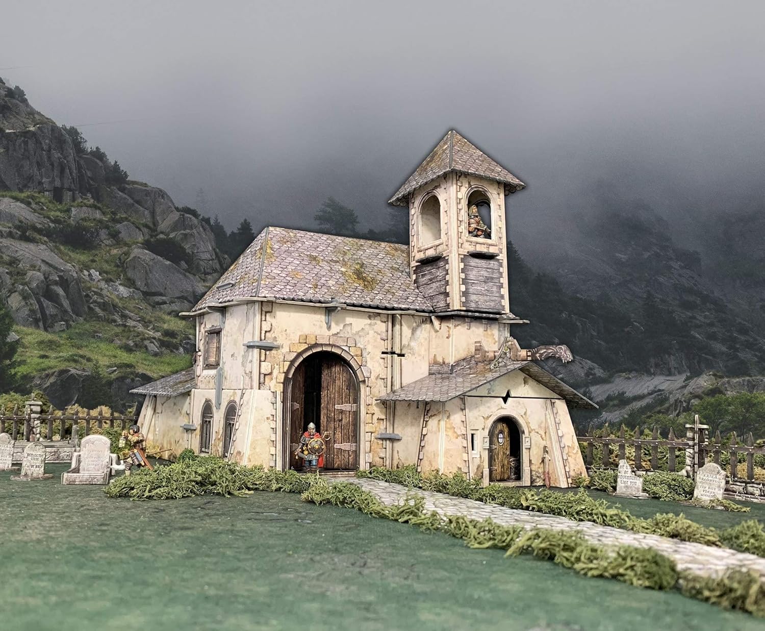 Battle Systems – Modular Fantasy Scenery – Perfect for Roleplaying and Wargames - Multi Level Tabletop Terrain for 28mm Miniatures – Colour Printed Model Diorama – DnD Warhammer (Chapel