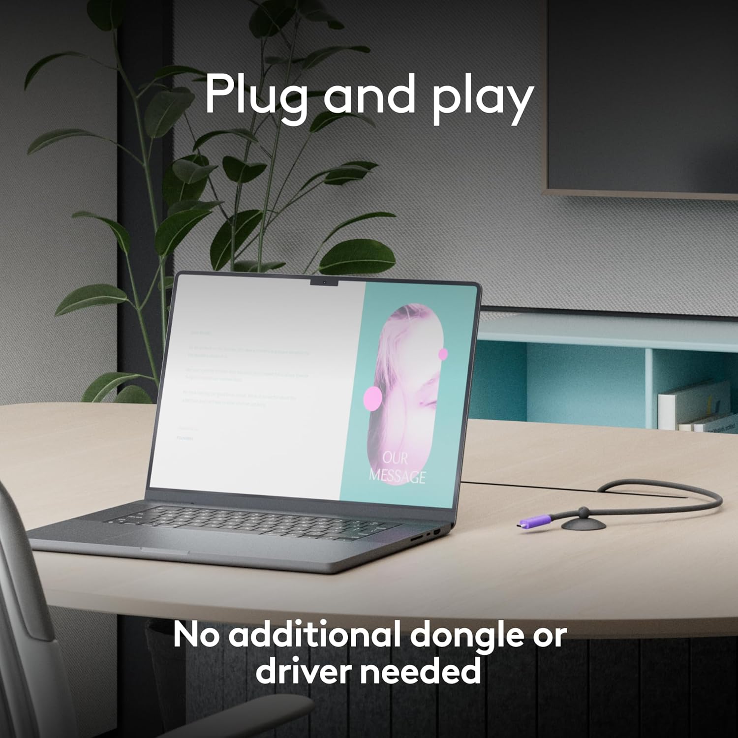 Logitech Cavo USB Active | Connessione BYOD a cavo singolo con MeetUp 2 | Accessorio per videoconferenze per sale di piccole dimensioni - Grafite