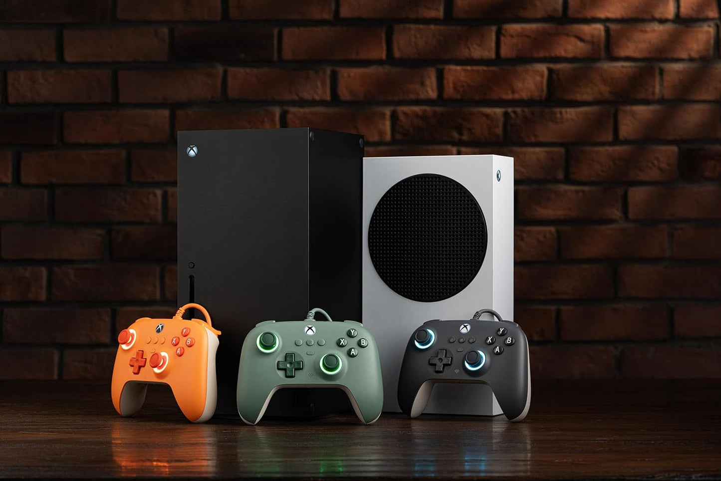 8Bitdo Ultimate C Wired Controller for Xbox, RGB Lighting Fire Ring and Hall Effect Joysticks, Compatible with Xbox Series X|S, Xbox One, Windows 10/11 - Officially Licensed (Dark Green