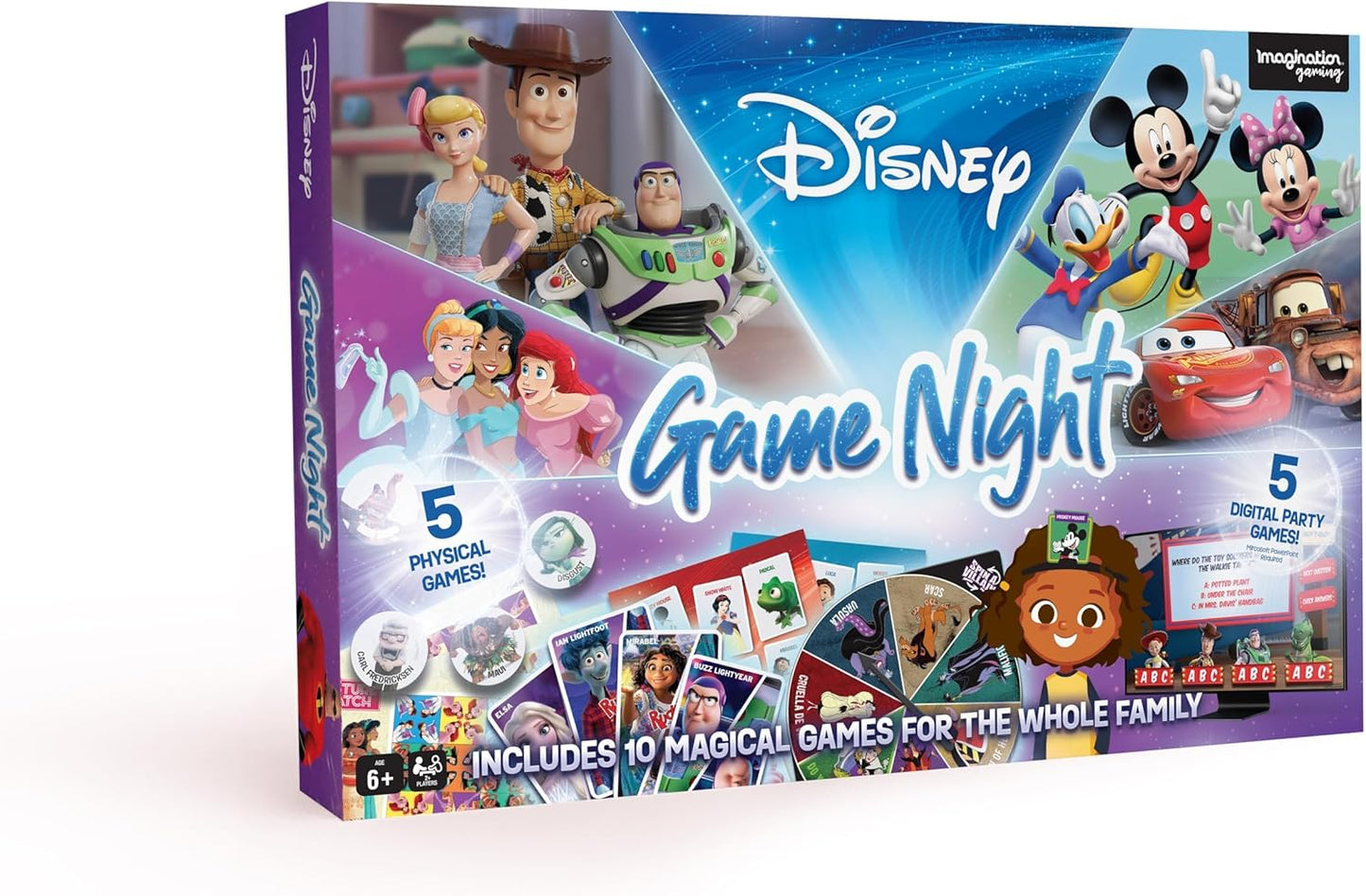 Disney Game Night: 10-in-1 Family-Friendly Board Game Collection with Beloved Characters and Exciting Gameplay for Kids 6 and Up