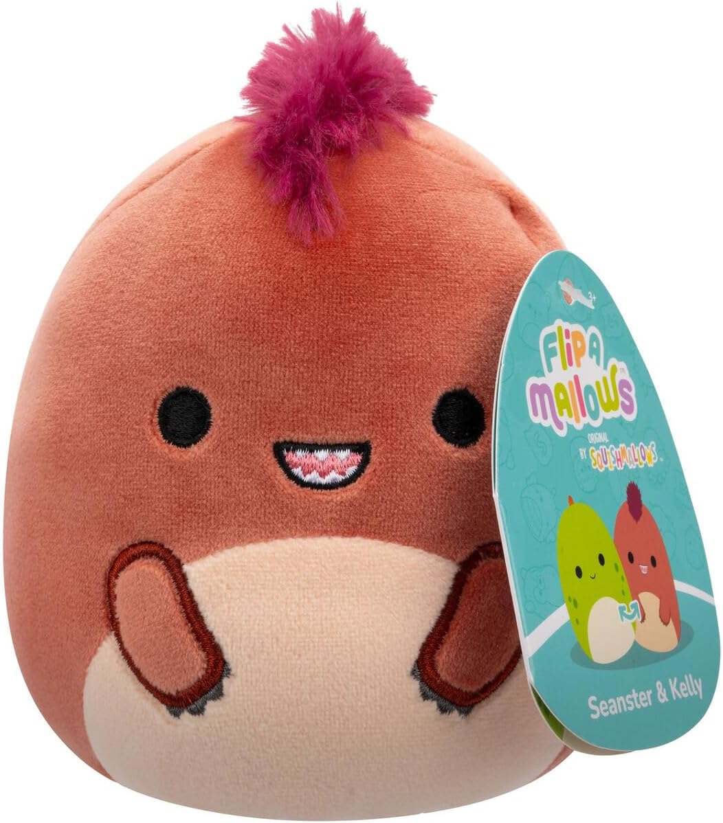 Squishmallows Flip-A-Mallows 5-Inch, Kellytoy Plush, Seanster & Kelly