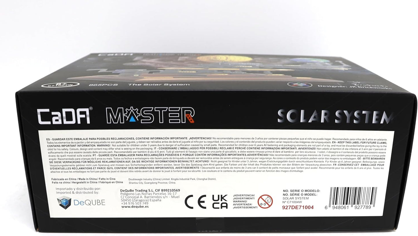 CaDA Master C71004w Technology Earth Moon Sun Building Blocks, 865 Pieces MOC Kit, Designer: JK Brickwords (Comes with Luxury Original Packaging)