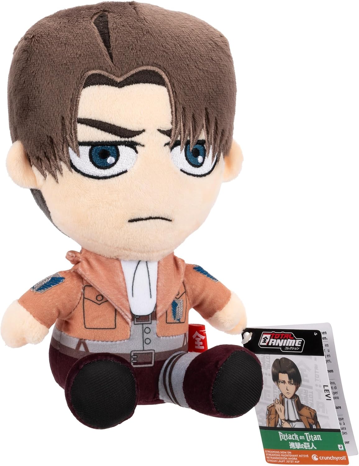 Total Anime Attack on Titan Levi - 8-Inch Super Soft Plush with Authentic Details