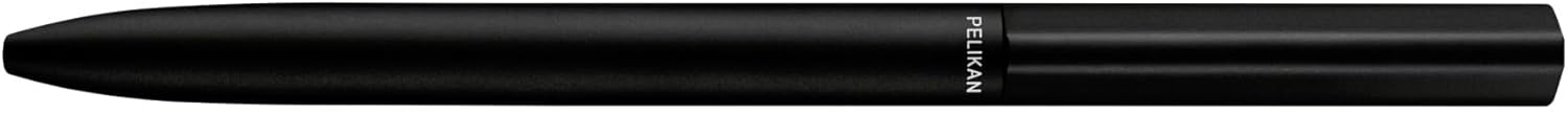 Pelikan Penna a Sfera INEO per Scuola e Ufficio, Design Minimalista, in Alluminio, Ricaricabile, in Astuccio Regalo di Metallo Sagomato, Sostenibile, Fusto Black Matt