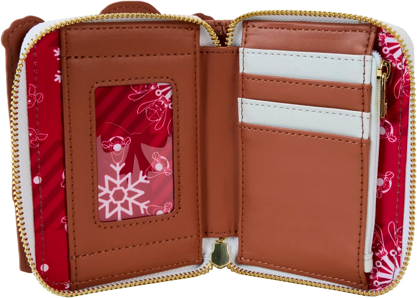 Loungefly Disney Winnie the Pooh and Friends Christmas Greetings Zip Around Wallet, Multicolor, Zip Around Wallet