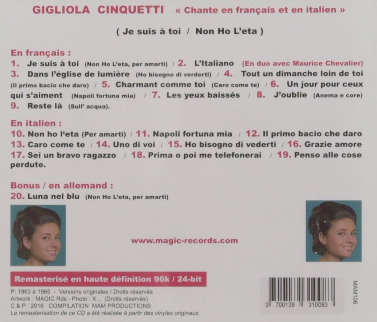 Chante En Francais Et..