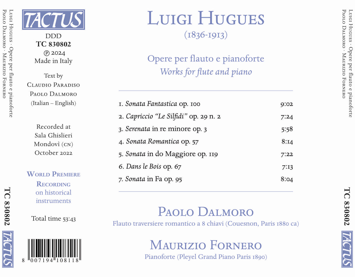 Luigi Hughues: Opere Per Flauto E Pianoforte