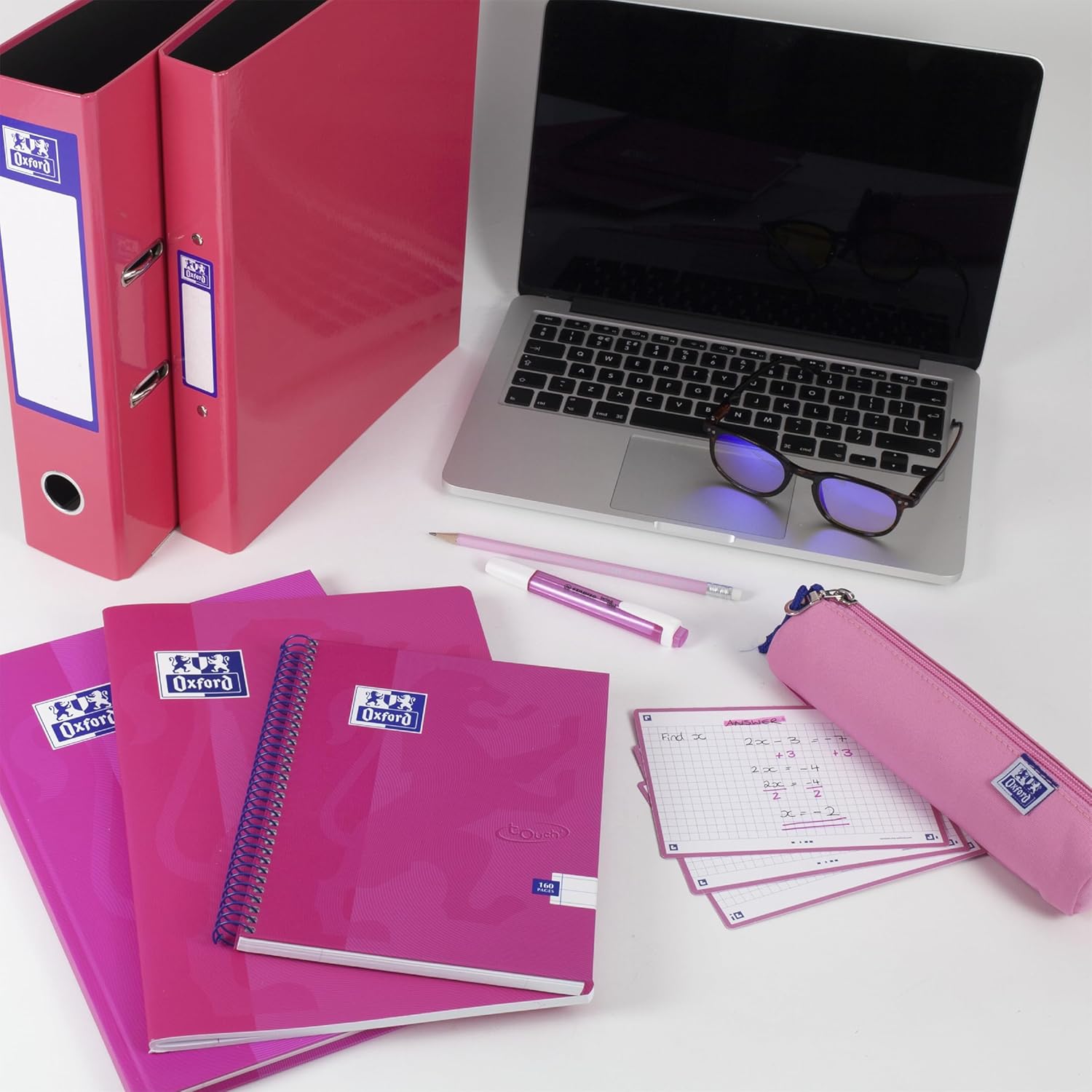 Oxford Premium A4 Ring Binder, Pink Single Folder, 25mm