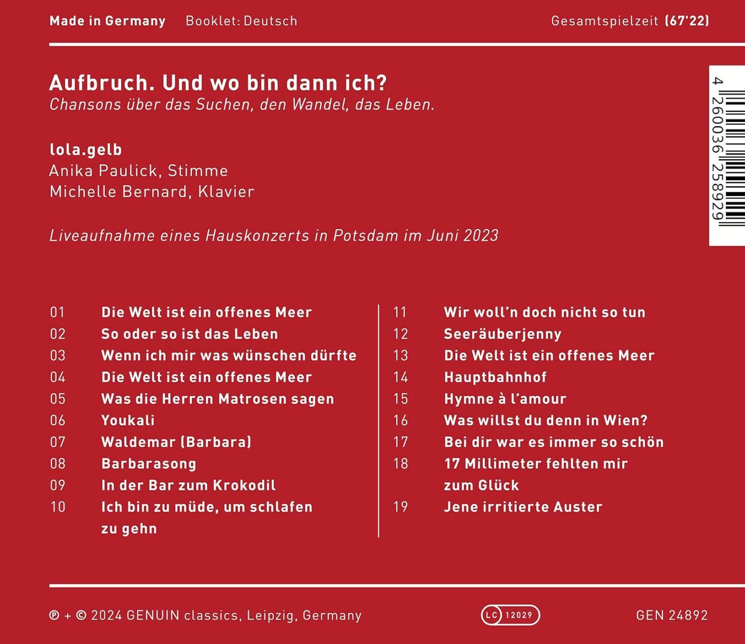 Lola.Gelb: Aufbruch. Und Wo Bin Dann Ich?