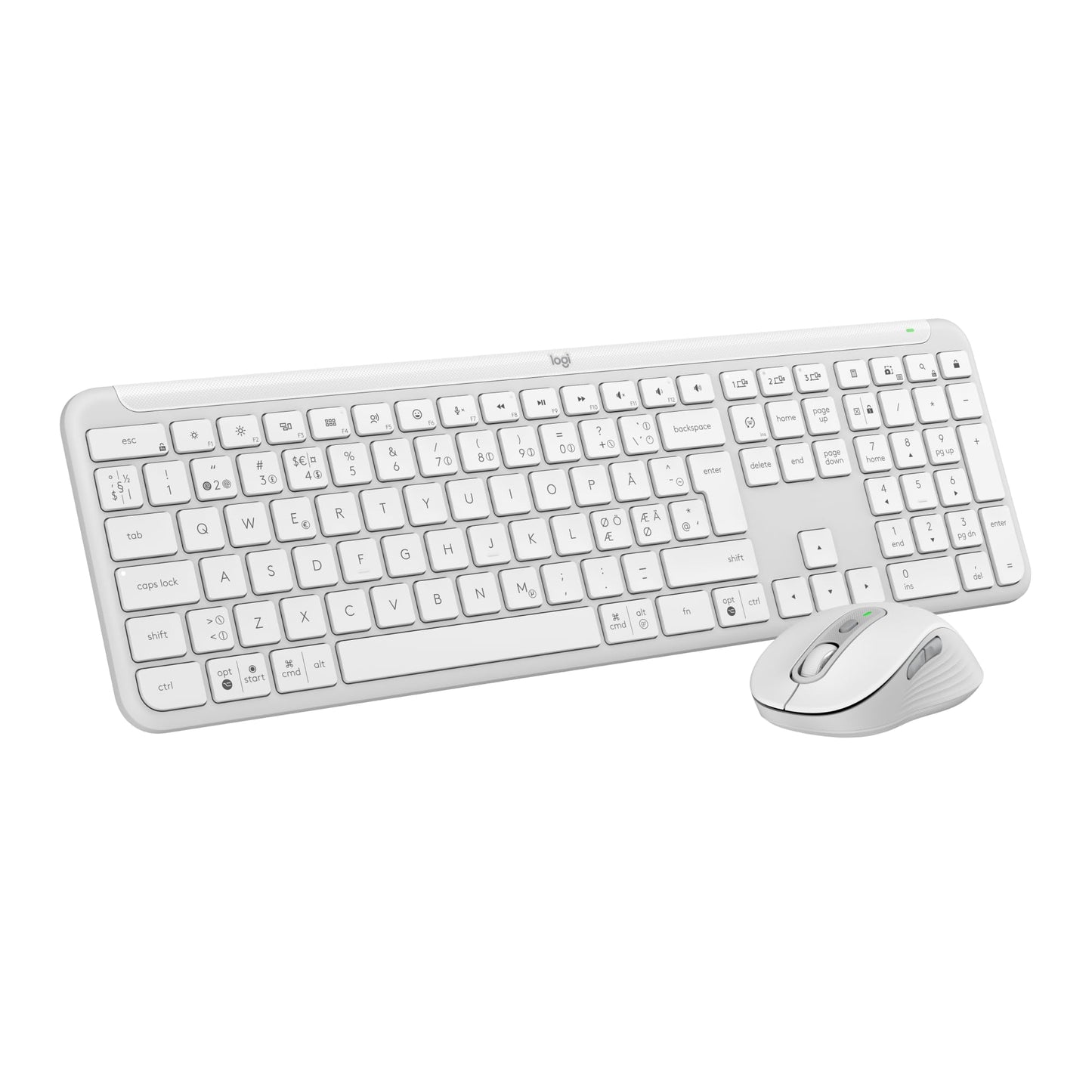 Logitech MK950 Signature Slim Wireless Keyboard en Muis Combo -Wit, Pan Nordic QWERTY indeling