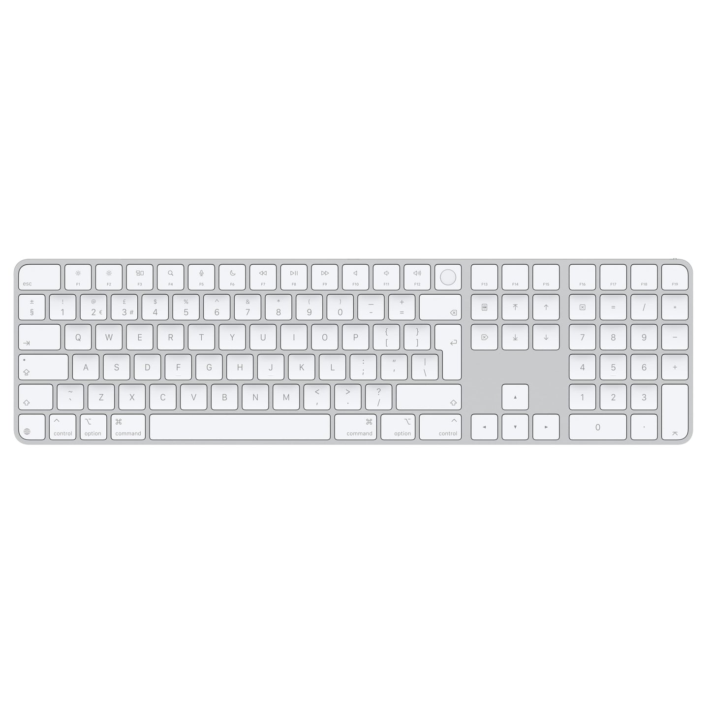 Apple Magic Keyboard With Touch Id And Numeric Keypad - Keyboard - Usb-C - Wireless - Bluetooth - Qwerty - Uk - White Ke