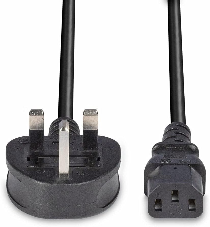 LINDY 10m UK Mains 3 Pin Plug to IEC C13 Power Cable