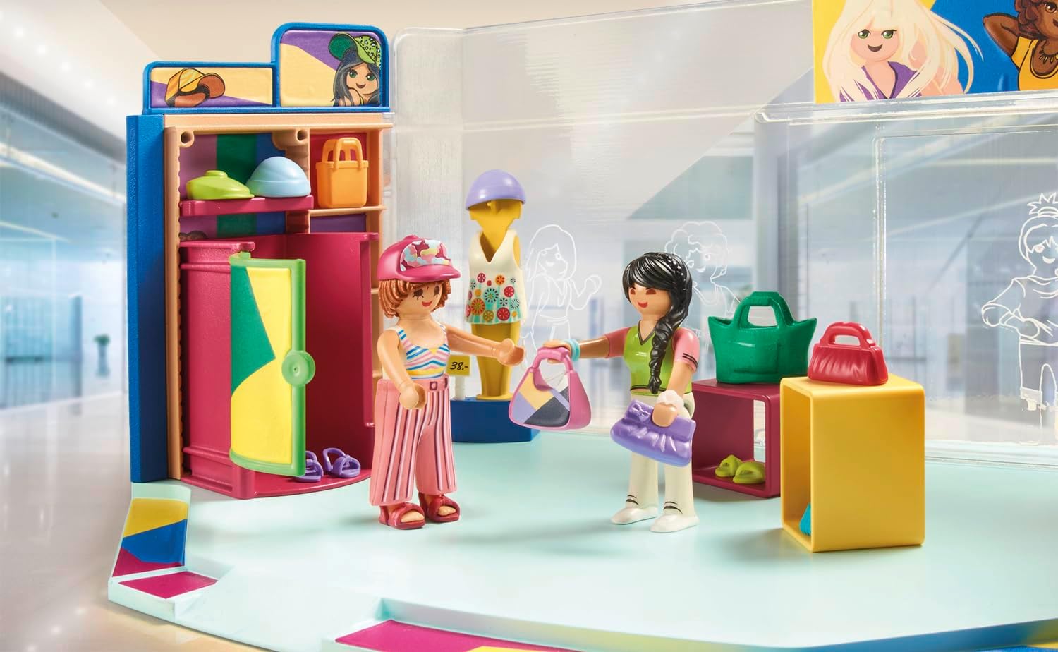 PLAYMOBIL myLife 71534 Modewinkel, spannende winkelervaring in de modewinkel, inclusief kassa, vitrine en veel kledingstukken, gedetailleerde speelgoed voor kinderen vanaf 5 jaar