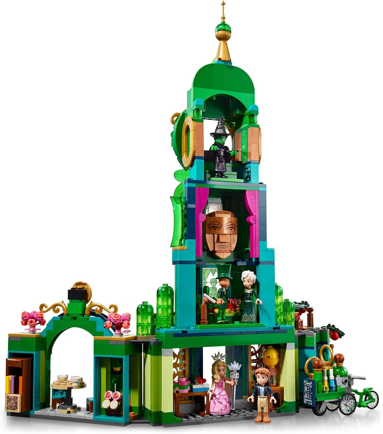LEGO Wicked Welcome to Emerald City Set, Building Toy with Tower Model and Glinda and Elphaba Mini-Doll Figures, Gift for Movie Fans and 9 Plus Year Old Girls & Boys Who Love Dolls House Sets 75684