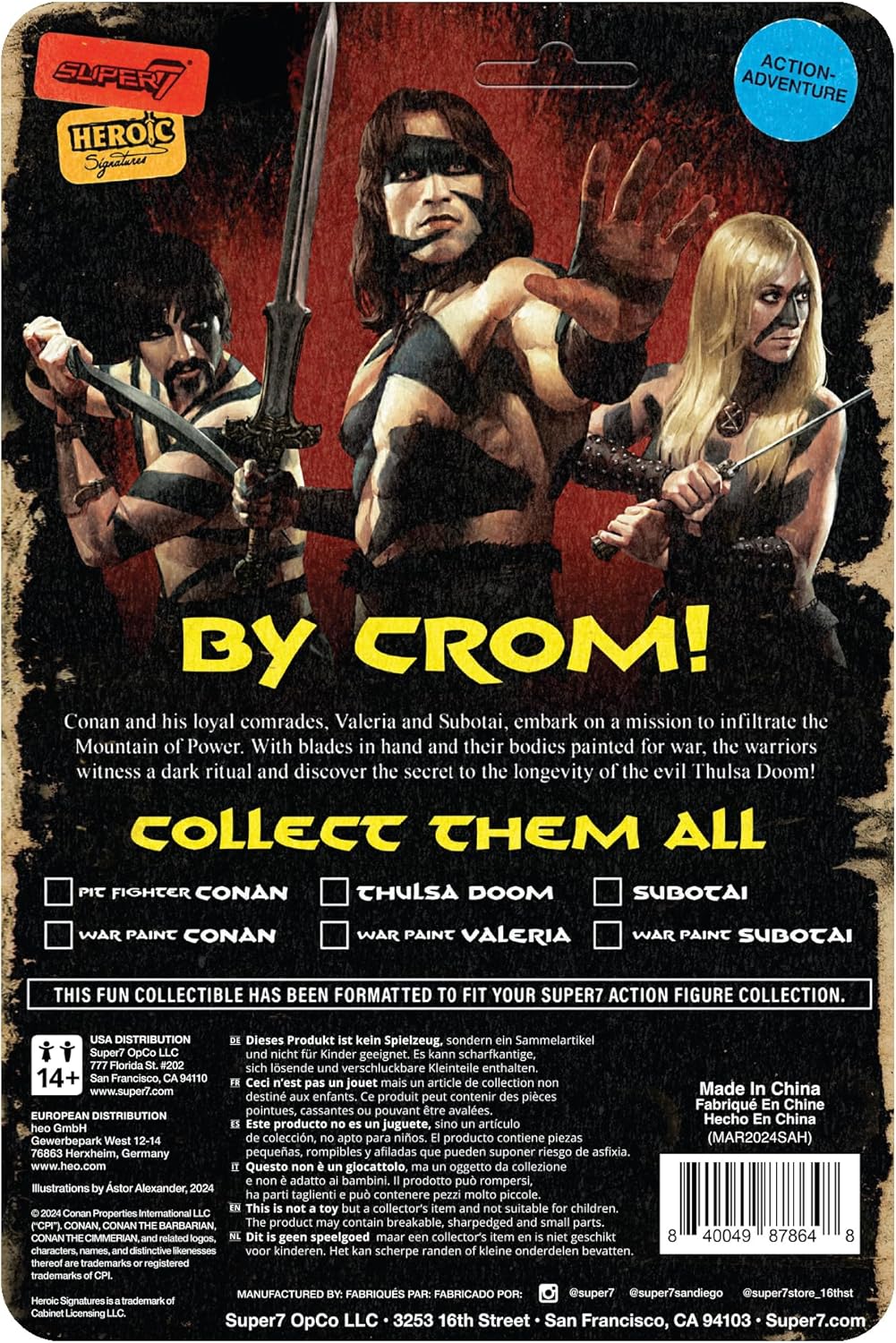 Super7 Conan The Barbarian War Paint Valeria - Figura de acción de Conan de 3.75 pulgadas con accesorio de película clásica coleccionable y juguetes retro