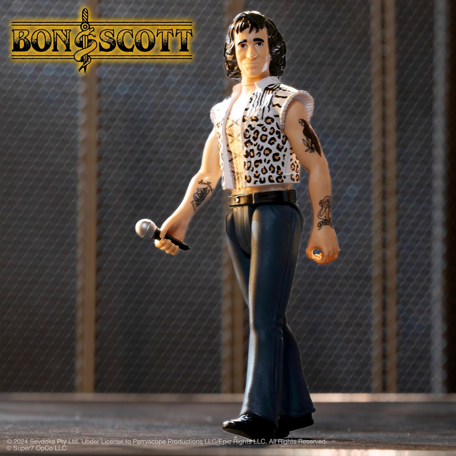 Super7 Bon Scott Reaction Figures Wave 02 - Bon Scott (Leopard Print) Action Figure