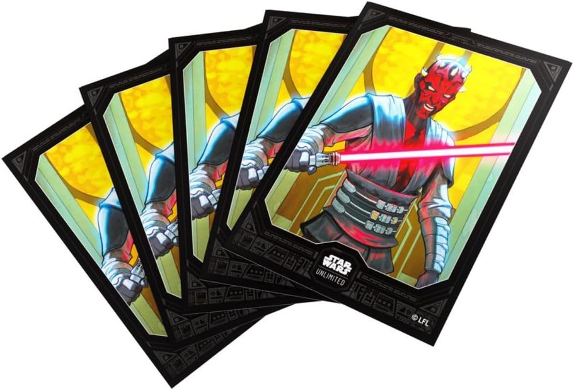 Gamegenic Wars Art Sleeves Darth Maul | Pack de 60 Ilustradas con Diseño Oficial y 1 Funda Transparente | Optimizado para Star Was Unlimited y Otros LCGs y TCGs, Multicolor (Asmodee GGS15062ML