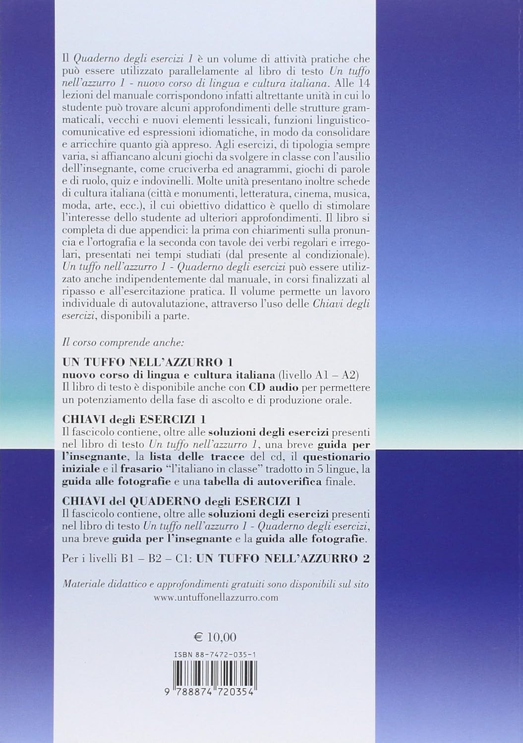 Patrizia Bacci - Un Tuffo Nell`Azzurro. Quaderno Degli Esercizi #01