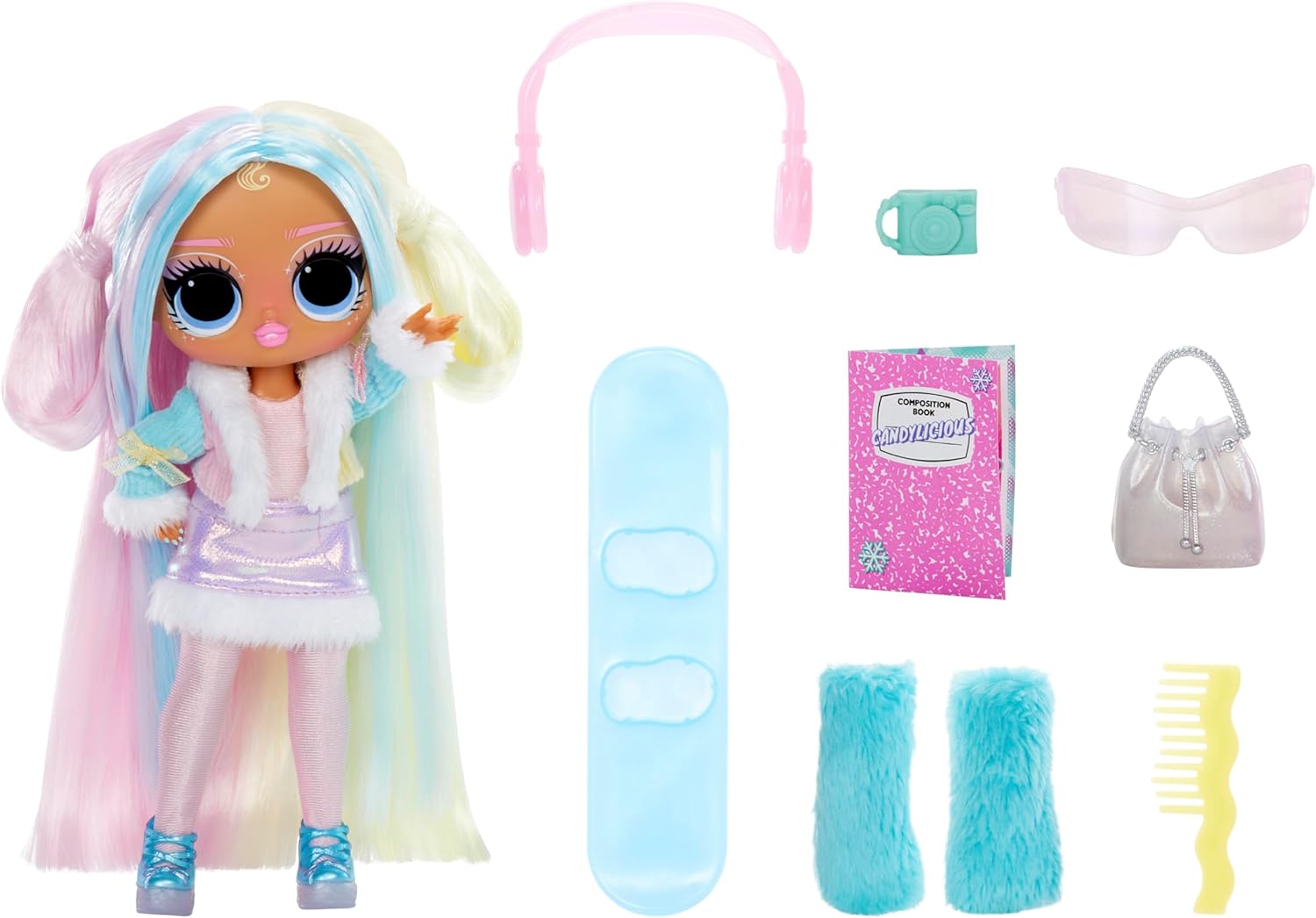 L.O.L. Surprise! Tweens Winter Snow Fashion Doll - Candilicious with Colour-Changing Snowboard and 10+ Frosty Parts and Accessories, Gift for Children from 4 Years