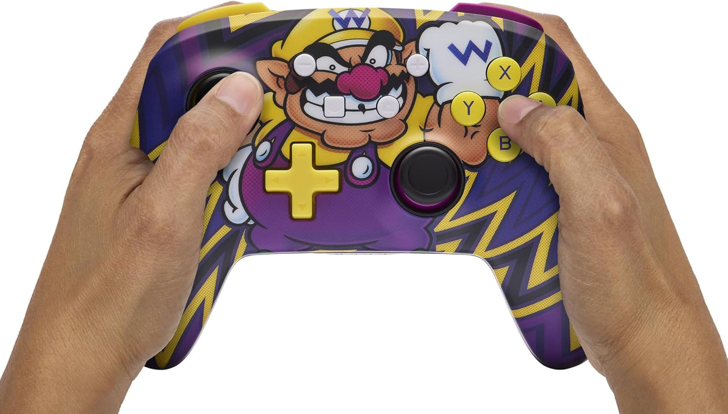 PowerA Enhanced Wireless Controller for Nintendo Switch, Switch Lite & OLED Model, Rechargeable Bluetooth Gamepad with up to 30 Hours of Play Time, Official: Mario, Wario